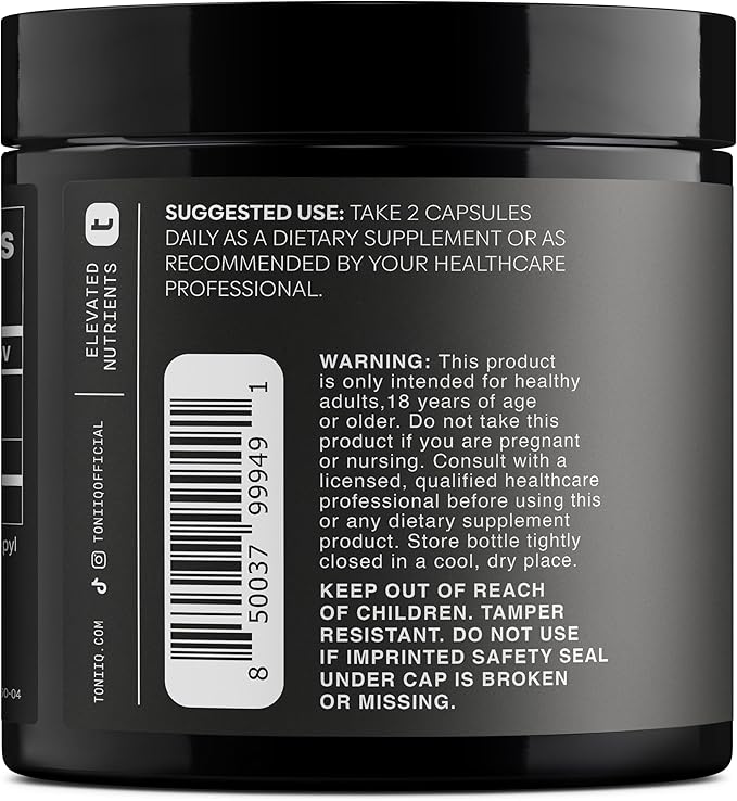 Toniiq Ultra High Purity Fisetin 500mg - 98%+ Higly Purified &amp Bioavailable Fisetin Supplement with MCT Oil for Absorption - Third-Party Tested Senolytic Supplements for Aging Support - 60 Capsule