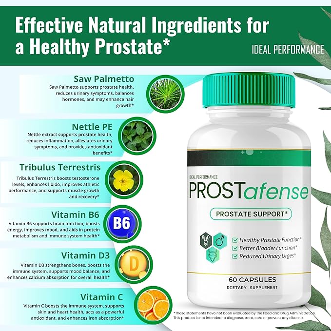 Prostafense Prostate Health Supplements for Men Capsules Official Prostafense All Natural Support Pills - Maximum Strength Premium Formula for Daily Wellness Prosta Fense Reviews (3 Pack)
