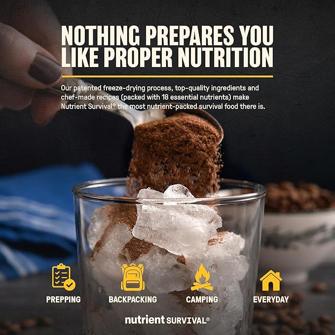 Nutrient Survival Coffee Vitamin Enriched Dark Roast Coffee 100% Colombian Arabica Prepper Supplies 13 Essential Vitamins Shelf Stable up to 18 Months 30 Single Serve Stick Packs