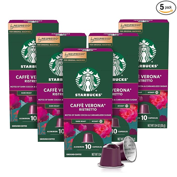 Starbucks by Nespresso Original Line Caffè Verona Dark Roast Coffee 50-count Espresso Pods