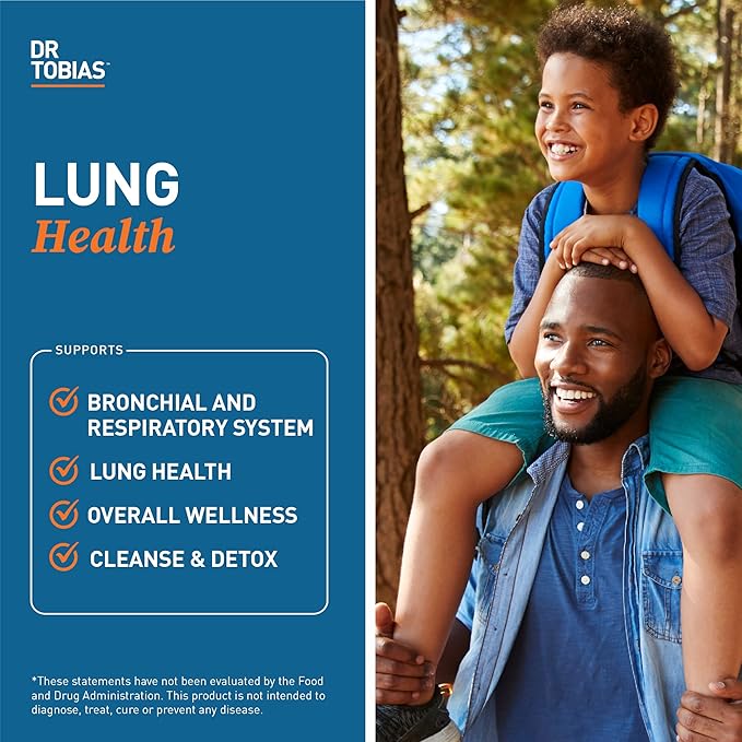 Dr. Tobias Lung Health - Lung Support Supplement with Vitamin C Butterbur Quercetin &amp Bromelain | Lung Cleanse &amp Detox Formula for Bronchial &amp Respiratory System Non-GMO (120 Capsules 1