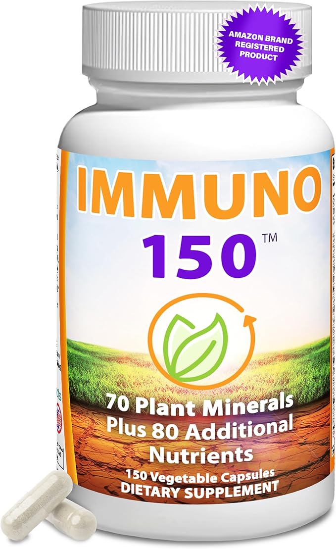 Immuno 150 Immune Support Supplement Packed with 70 Plant Minerals 13 Essential Vitamins and 68 Additional Nutrients-150 Vegetable Capsules- Immune Boost for All Age Groups