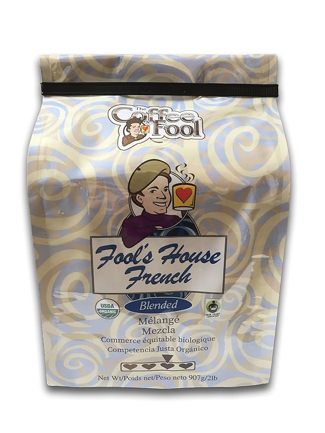 Coffee Fool’s Organic Fair Trade House French 2 Pound (Whole Bean)