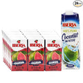 Iberia Coconut Water 33.8 fl oz + Iberia Guava Nectar 6.8 fl oz (Pack of 24)