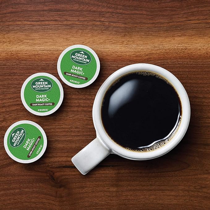 Green Mountain Coffee Roasters Dark Magic Genuine Single-Serve Keurig K-Cup Pods Dark Roast Coffee Pods! - Made with 100% Arabica Beans! - Extra Bold Blend with Dried Fruit and Chocolate notes!!!