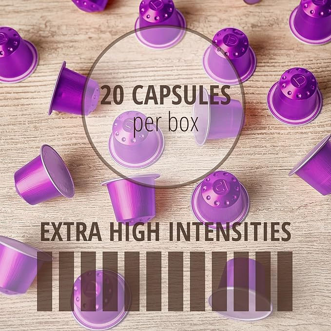 Nite Owl 20ct Compatible Coffee Capsules for Nespresso Original Machines I Bold Dark Ristretto Blend Espresso Pods I Intensity 10 I Fully Nespresso Compatible