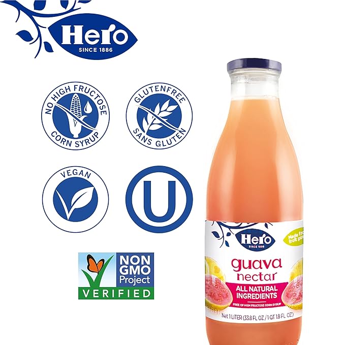 Hero Guava Nectar 33.8 Ounce - 6 per case.