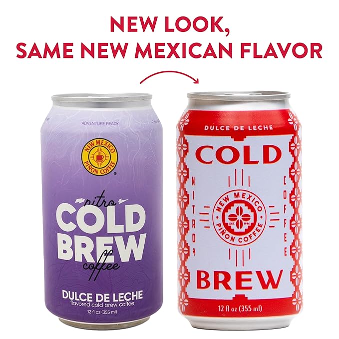 New Mexico Piñon Nitro Cold Brew Coffee Drinks - Bold Caramel &amp Vanilla Flavor High Energy Nitrogen Infused Dulce de Leche Black Coffee Cans 12oz - Natural Flavor Zero Sugar &amp Dairy Free - 12