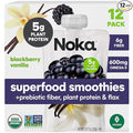 Noka Superfood Fruit Smoothie Pouches Blackberry Vanilla Healthy Snacks with Flax Seed Plant Protein and Prebiotic Fiber Vegan and Gluten Free Snacks Organic Squeeze Pouch 4.22 oz 12 Count