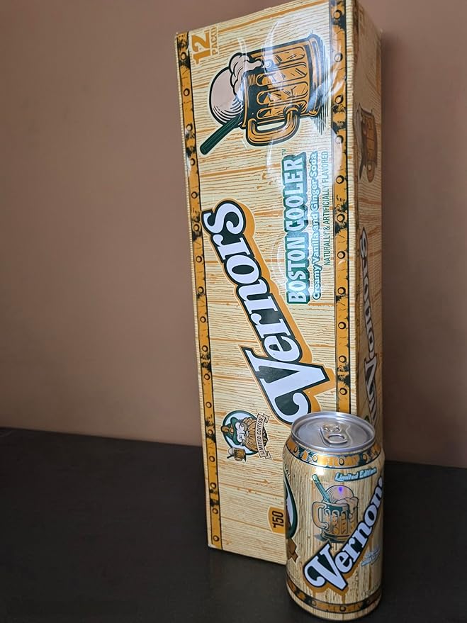 Vernors Boston Cooler Ginger Soda Creamy Vanilla and Ginger Blend 12 fl oz Cans 12 Count