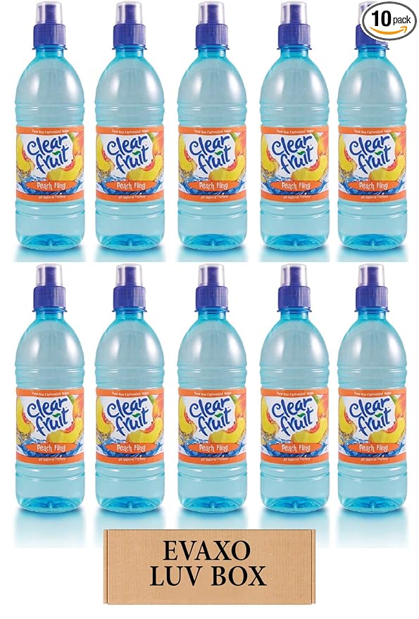 LUV BOX - Clear Fruit Peach Fling Water Sport 16.9 Oz BottlesPack of 10by evaxo