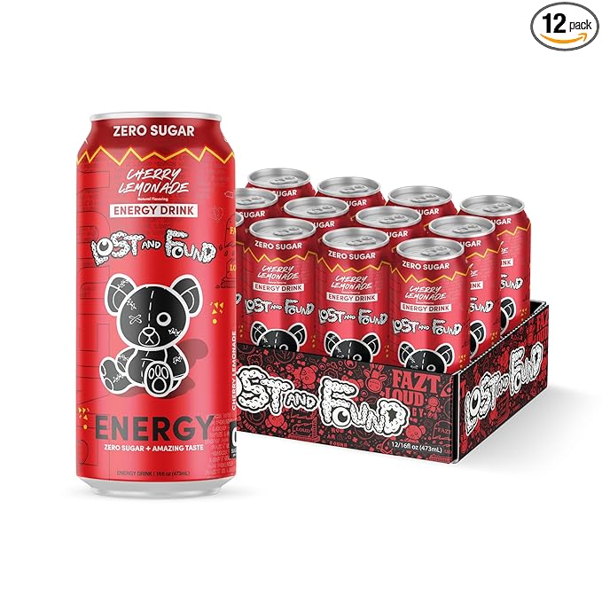 Lost and Found Energy Drink Sugar Free with No Artificial Flavors - 12-Pack 16oz - Performance Drink for Energy &amp Focus 150mg of Caffeine Taurine - Gluten-Free &amp Vegan