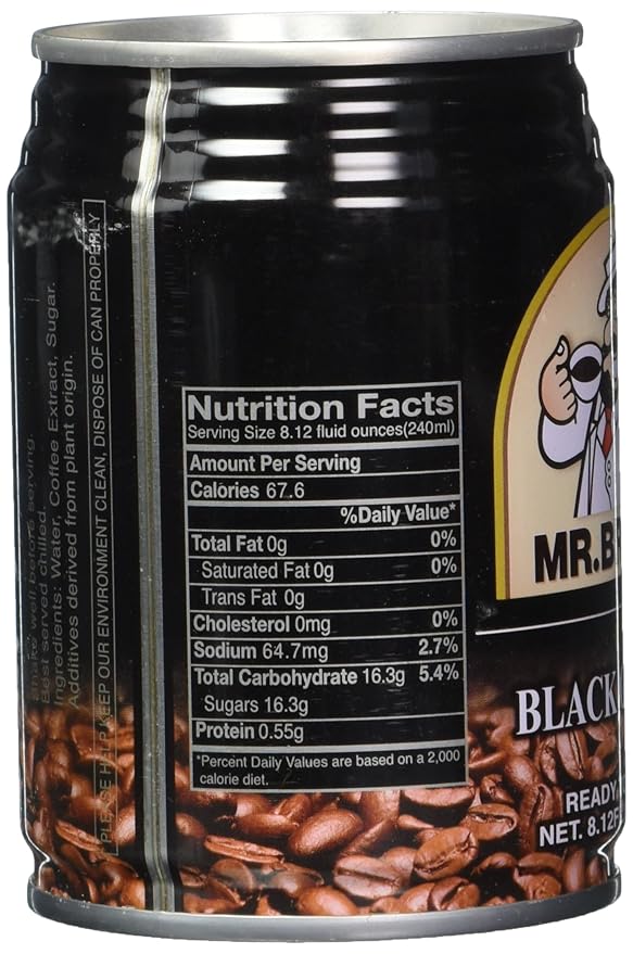 Mr. Brown Black Coffee 8.12 Ounce (Pack of 24)
