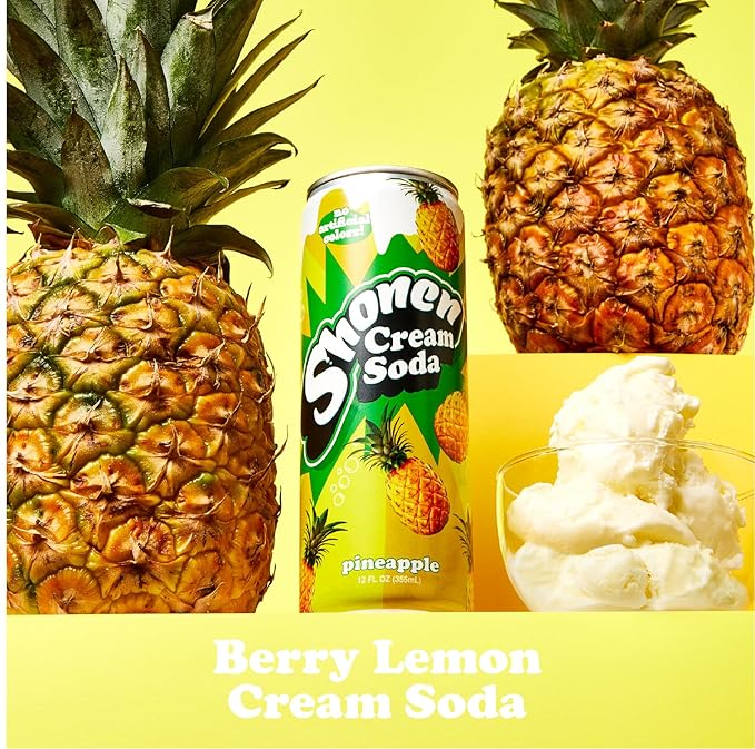 Shonen Soda - Pineapple Cream | 12 Fl Oz Can | 12-Pack