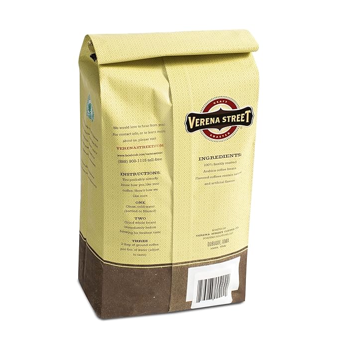 Verena Street 2 Pound Whole Bean Swiss Water Process Decaf Beans Sunday Drive Decaffeinated Medium Roast Rainforest Alliance Certified Arabica Coffee