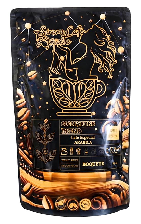 Signature Blend Specialty Ground Coffee 100% Arabica Medium Roast 225g Single Origin Panama Boquete Chiriqui Premium Fresh Roasted Coffee for Drip Pour Over French Press Espresso