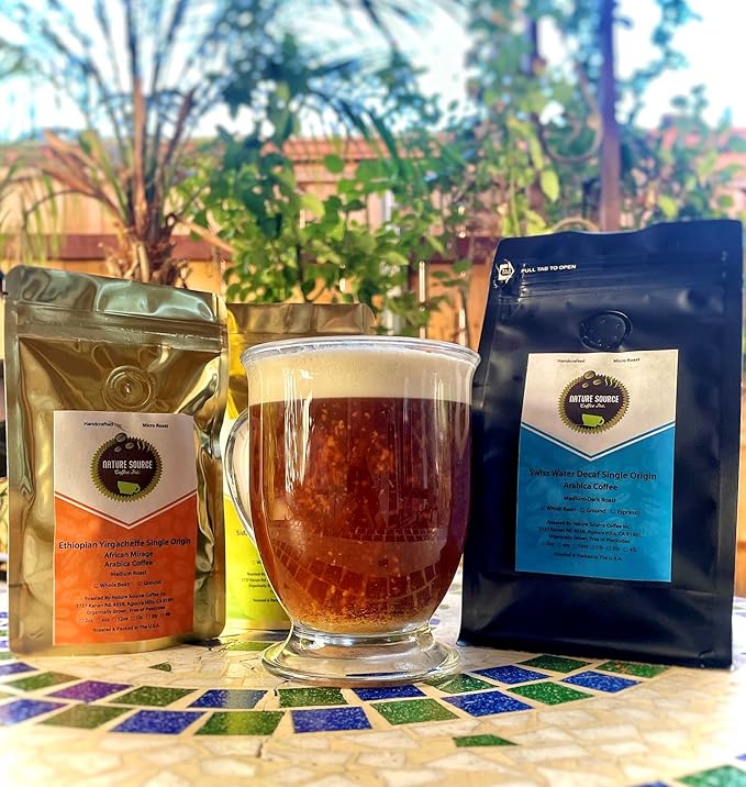 Half Caff Blend Swiss Water | Organic | 100% Arabica | Medium Roast | California Fresh Roasted (Whole Bean 2lbs 1-Pack)