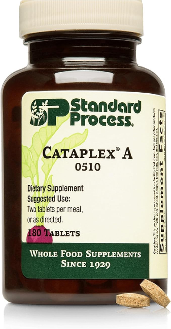 Standard Process Cataplex A - Supports Eye Health &amp Mucous Membranes - Supports Healthy Vision &amp Provides Antioxidant Vitamin A - Non-Dairy &amp Non-Soy - 180 Tablets