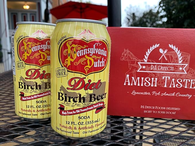 AmishTastes PA Dutch Diet Birch Beer in Horse 'n Buggy Box Protected With High-Density Foam 12 Oz. (8ct Box)
