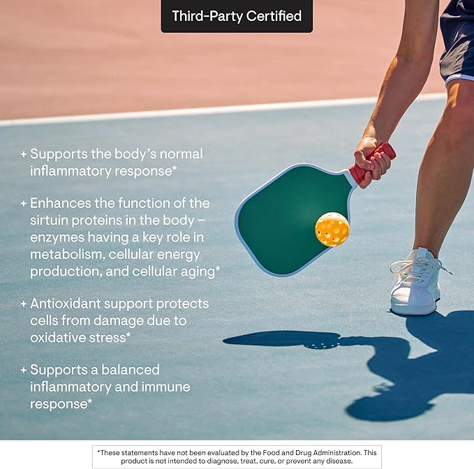 THORNE - Resveratrol Complex (formerly PolyResveratrol-SR) - Supports Healthy Aging* - Trans-Resveratrol Supplement with Green Tea Quercetin &amp Curcumin Phytosome - Third-Party Certified - 60 Caps