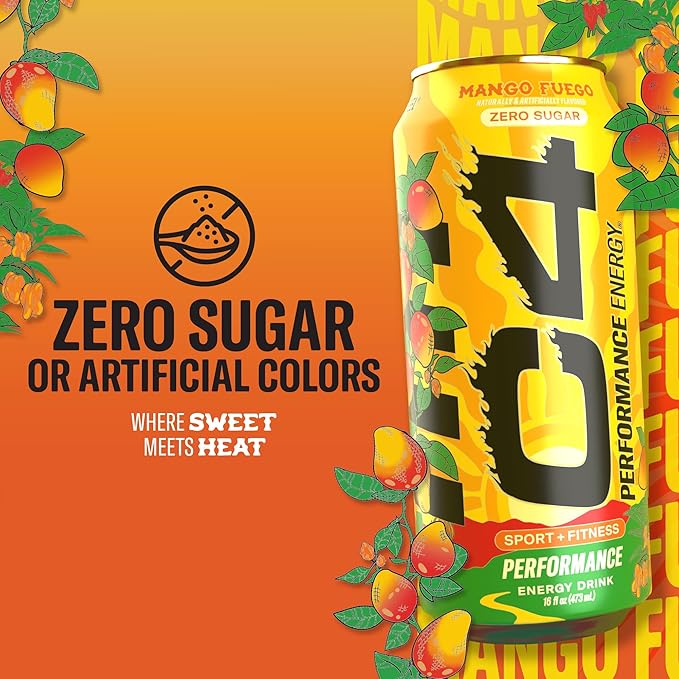 Cellucor C4 Performance Energy Drink - Mango Fuego 16 Fl Oz Can
