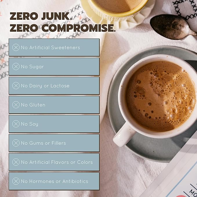 Bone Broth Protein Powder Grass Fed Collagen with 14g Complete Protein per Serving Gluten Free Keto &amp Dairy Free Organic &amp Clean Ingredients No Added Sugar Mocha 12 Servings