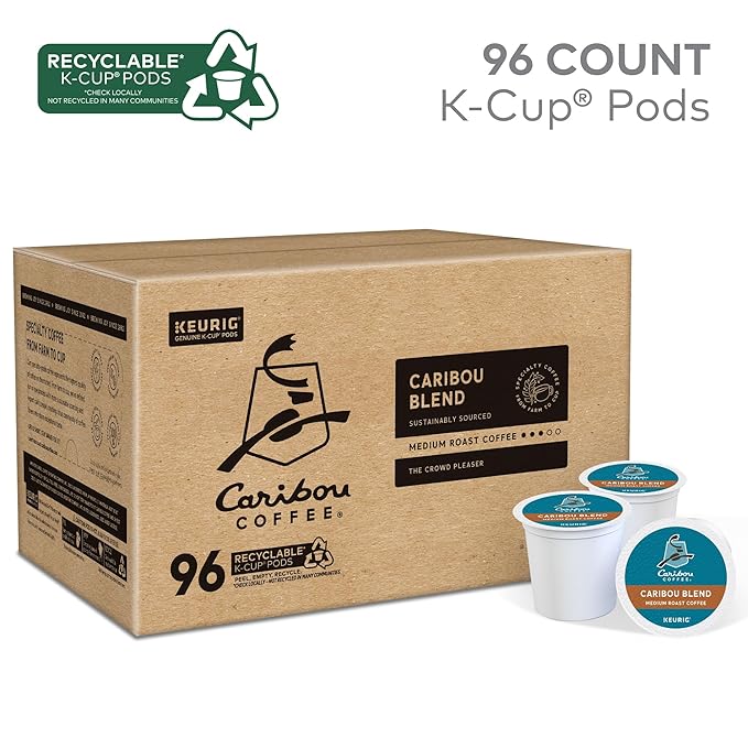 Caribou Coffee Caribou Blend Keurig Single-Serve K-Cup Pod Medium Roast Coffee 96 Count