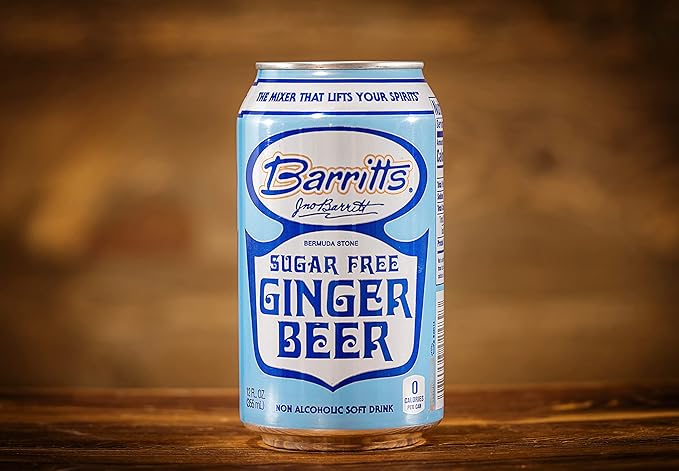Barritt's Sugar Free Diet Ginger Beer Non-Alcoholic Soda Cocktail Mixer 12 fl oz Cans 24 Pack No Aspartame