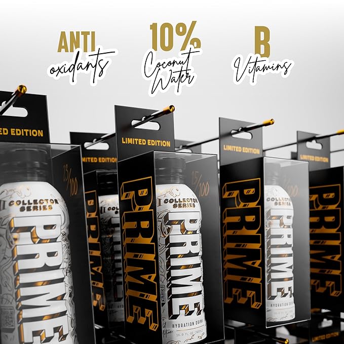 PRIME Hydration Collector Series Sports Drinks Electrolyte Enhanced for Replenishing Fluids 250mg BCAAs B Vitamins Antioxidants Low Sugar 16.9 Fl Oz 12 Pack