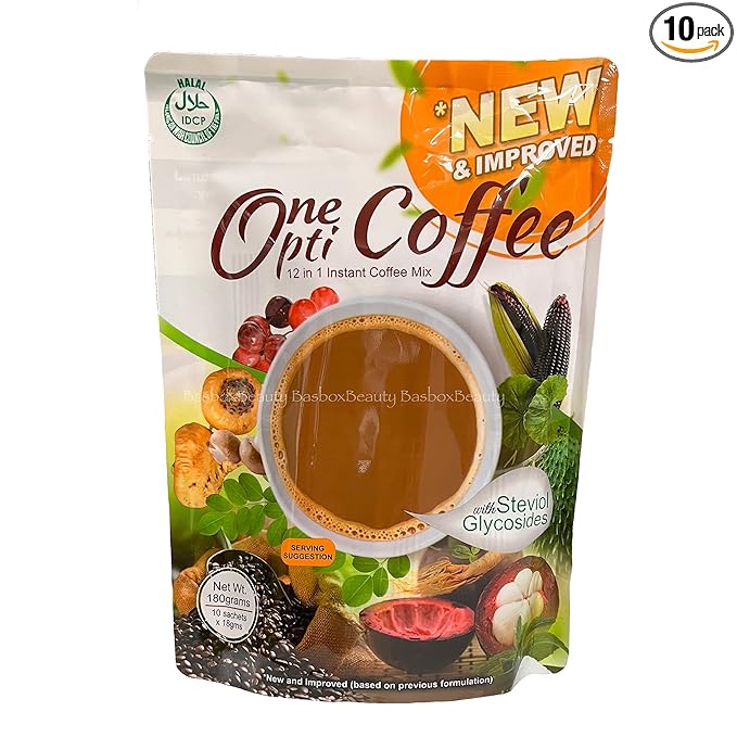 ONE OPTI SUPER COFFEE 12-in-1 Coffee Mix Contains 10 Sachets