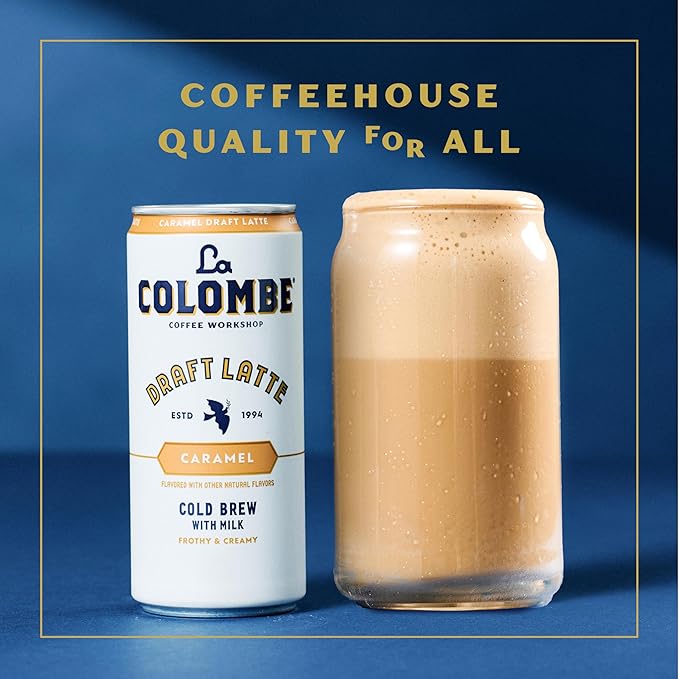 La Colombe Coffee Caramel Draft Latte 11 fl oz Cans (Pack of 12) Coffeehouse Quality Cold Brew Specialty Grade Coffee Beans Ready-to-Drink On-the-Go