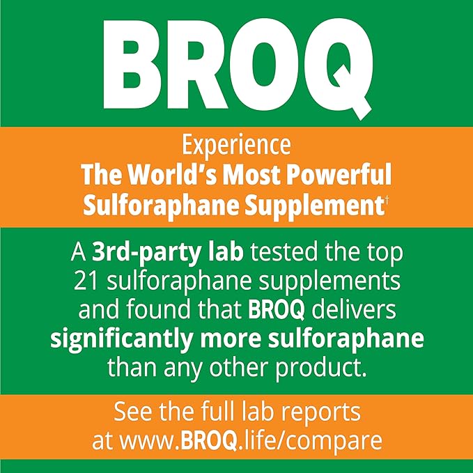 2X Sulforaphane of Others for Inflammation Immunity &amp Detox | BROQ – Longevity &amp Cellular Defense – 3rd-Party Tested