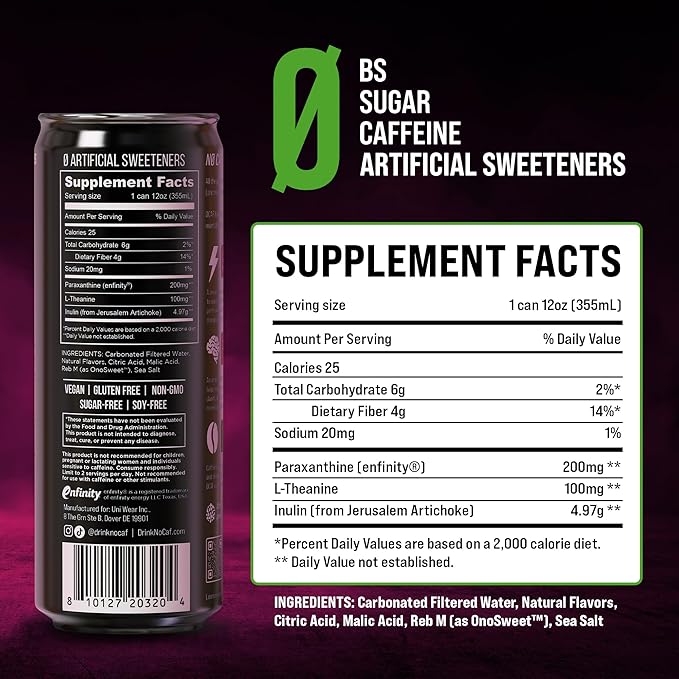 ØCAF Energy Drink with Paraxanthine – Raspberry Passionfruit Flavor – Caffeine Alternative for Focus &amp Alertness – No Jitters No Crash Better Sleep – 12 fl oz (Pack of 12) – Performance Energy