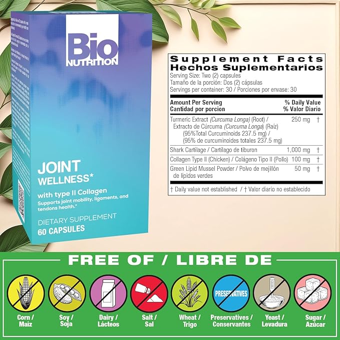 Bio Nutrition Joint Wellness with Type II Collagen 60 Capsules