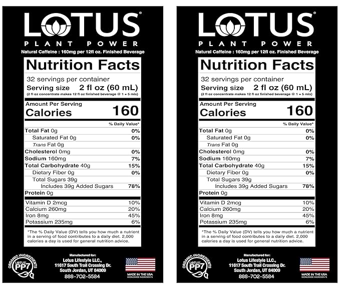 Lotus Energy Drink Concentrate 64 fl oz (White &amp Pink) Pack of 2