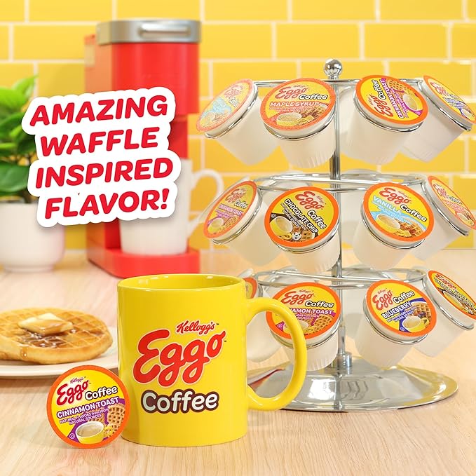 Eggo Beverages Cinnamon Toast Waffle Flavored Coffee Pods for Keurig K Cup Brewers Fair Trade Certified 40 Count – Warm and Cozy Cinnamon