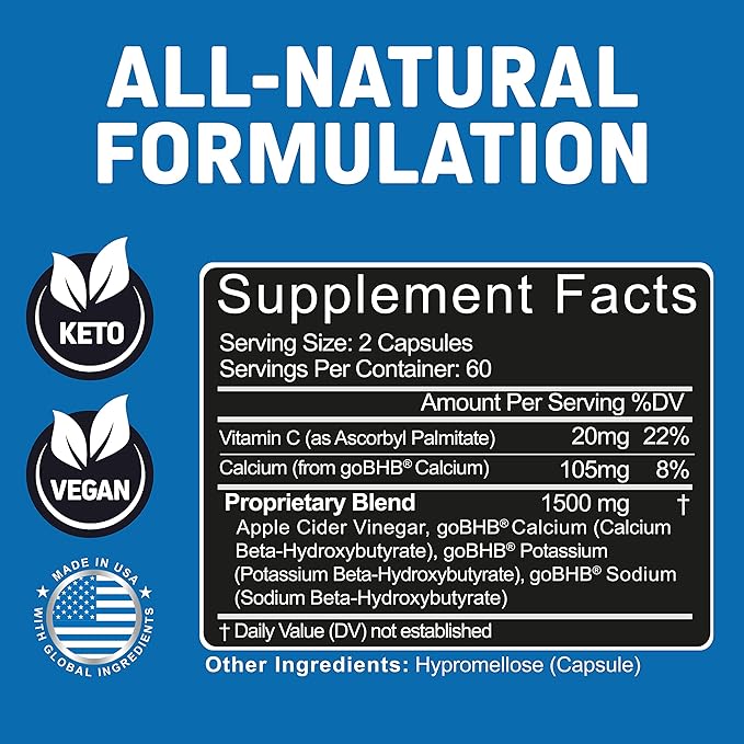 Keto Sleep Exogenous Ketones and Sleep Aids for Adults | Melatonin 5mg with Keto BHB to Help You Fall Asleep Faster | Apple Cider Vinegar Capsules Plus Keto BHB | Fat Burner &amp Weight Loss Suppleme