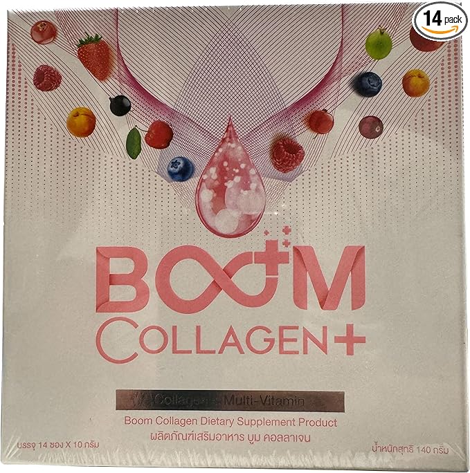 Boom Collagen Tri-Di Peptide Anti-Aging Bright Beautiful 14 Sachets/Box
