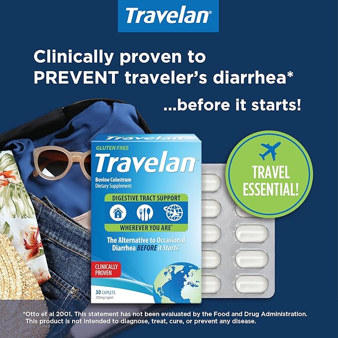 Anti Diarrhea Pills Help Prevent Traveler’s Diarrhea Before It Starts Clinically Proven Travel Essentials Drug-Free Colostrum Natural Digestive and Immune Support Supplement 60 Count