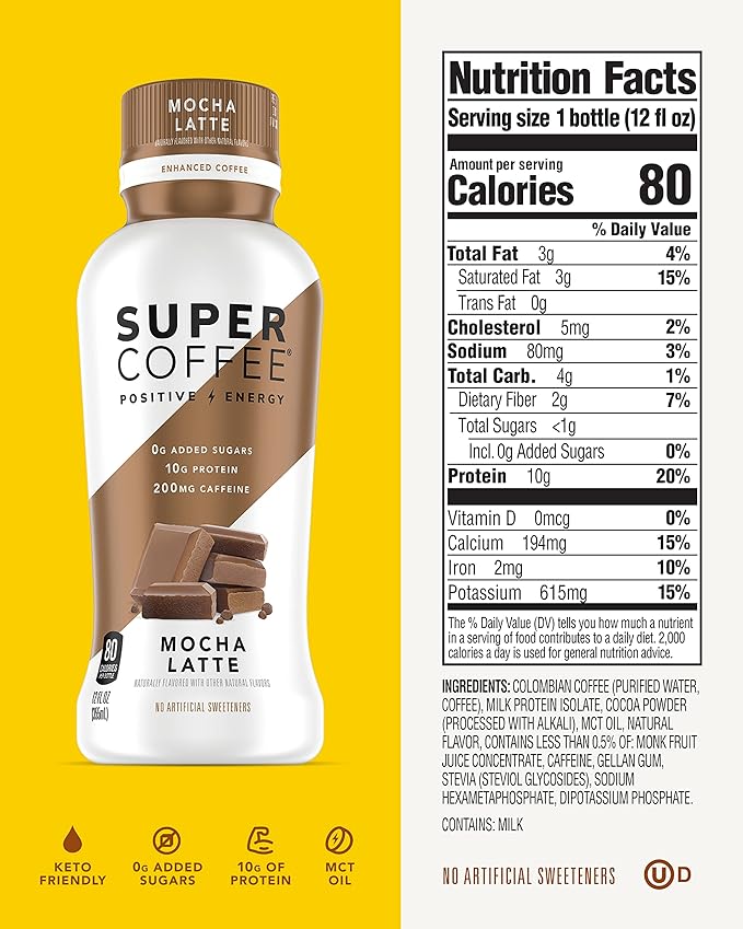 Kitu Super Coffee Sugar-Free Formula 10g Protein Keto Approved Lactose Free Soy Free Gluten Free (Pack of 6) (Sugar Free Mocha)
