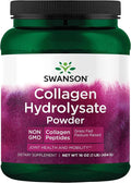 Swanson High Plains Collagen Hydrolysate Peptides Powder for Adults Over 30 Seeking Hair Skin Nail and Joint Support - Unflavored (1 lb)