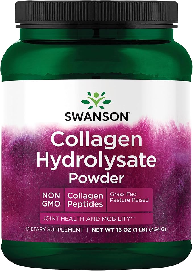 Swanson High Plains Collagen Hydrolysate Peptides Powder for Adults Over 30 Seeking Hair Skin Nail and Joint Support - Unflavored (1 lb)