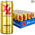 XL Energy Drinks Sugar Free Mango Energy Drink 24 pack with 80mg Caffeine and 100 mg Taurine with B Vitamins - Boost Focus and Energy with Zero Sugar Low Calorie Energy Drinks - 250 ml (8.4 Oz) Mango