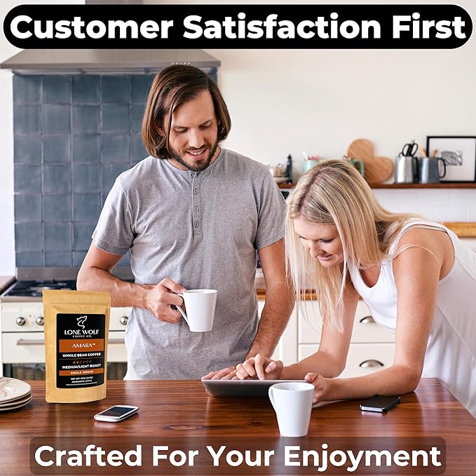 Amara - 2-Pack - Freshly Roasted After Your Order – Specialty Grade Natural Single Origin Medium to Light Roast Whole Bean Coffee No Bitterness Ethically Sourced - Pack of 2 (12 Ounces Each)