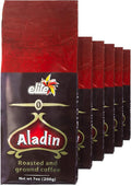 Elite Aladin Turkish Roasted &amp Ground Coffee 7oz (6 Pack) | Kosher for Passover Vacuum Packed Rich &amp Aromatic