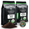 The Bean Organic Coffee Company Water Processed DECAF Le Bean and 50/50 (Half Caff) French Roast 50% Decaf Dark French Roast Ground Coffee 16-Ounce Bag Café Molido Tostado Orgánico descafeinado