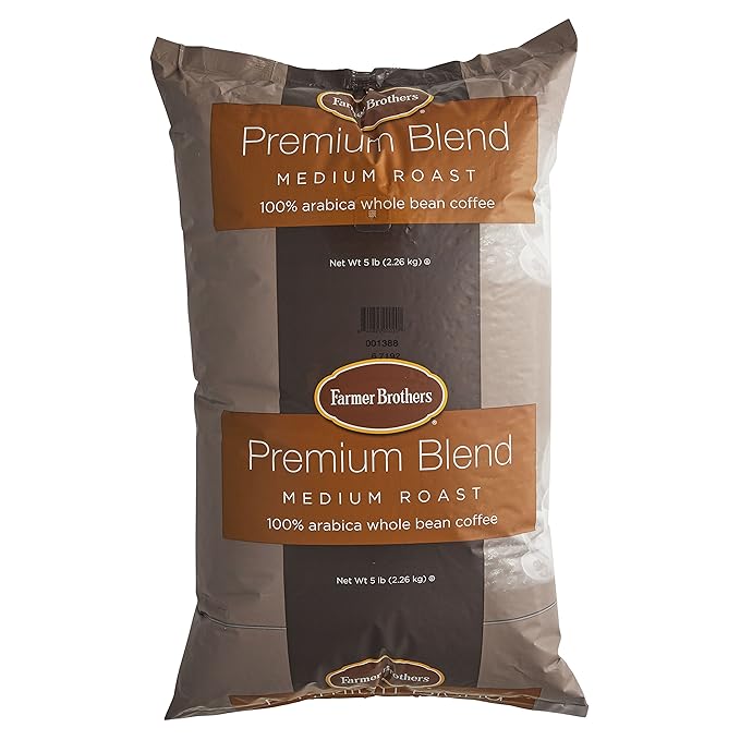Farmer Brothers Premium Blend 100% Arabica Whole Bean Coffee - 5 lb. Bag