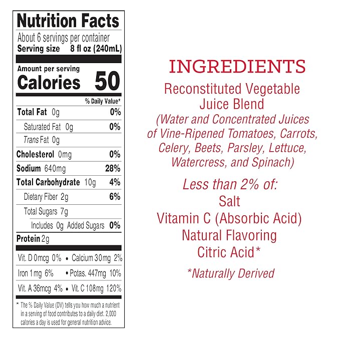 Red Gold Vegetable Juice 46oz Cans (Pack of 2)