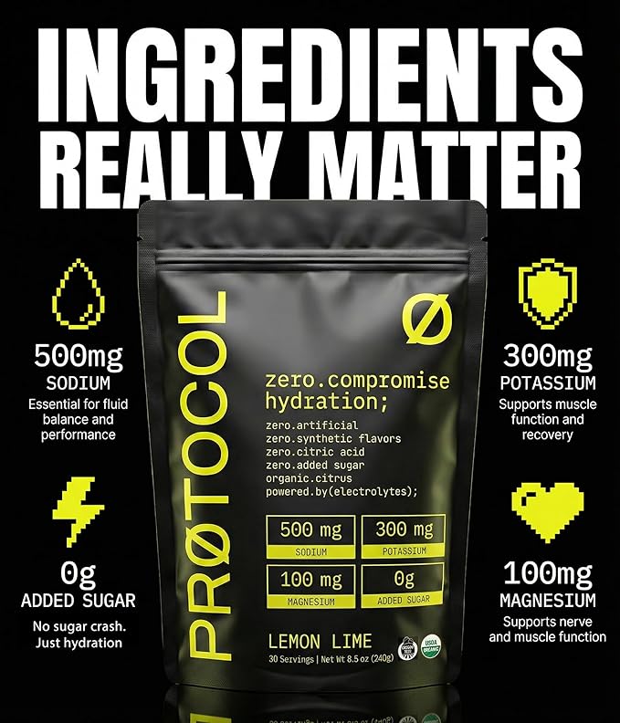 Protocol Organic Energy &amp Hydration Bundle — 12-Pack Clean Energy Drink (Glass Bottles) + Organic Electrolyte Powder (Lemon Lime) | No Artificial Sweeteners No Citric Acid