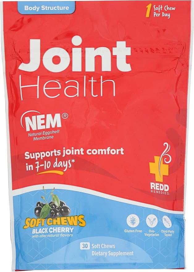 Redd Remedies Joint Health Original Helps Strengthen Connective Tissue and Cartilage Black Cherry Flavor 30 Soft Chews